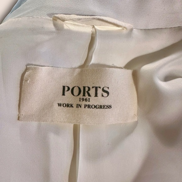 Ports 1961 Ivory Paneled Double-Breasted Blazer French Size 40 = US Size 8 - Picture 10 of 16